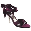 Womens Purple Diamante Bow Back Evening Sandals
