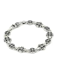 Twisted Blade Large Fleur De Lis Cross Link Bracelet 8 Inches