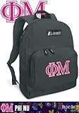 Phi Mu Backpack Black Phi Mu Design for Travel or School Bags - BEST QUALITY Unique Gifts For Boys, Girls, Adults, College Students, Men or Ladies
