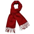 100% Wool Winter Classic Solid Color Tassels Ends Long Scarf - Various Colors