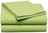 Elegance Linens 250-Thread-Count Twin Extra-Long Sheet Set, Lime Green