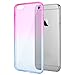 iPhone 6S Case, Dealgadgets Ultra Soft Colorful Clear Shell Slim Crystal TPU gel Case with Gradient Ramp Design Bumper Defender Cover for Apple iPhone 6S 4.7 inch (Fuschia/Blue)