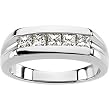 Platinum Diamond Gent's Ring - 0.87 Ct.
