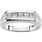 Platinum Diamond Gent's Ring - 0.87 Ct.