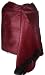 40% Off Super Soft Baby Alpaca Wool Reversible Shawl Wrap Cape Deep Dark Red Color Black Background
