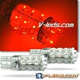 2 HIGH FLUX RED 18 LED BRAKE/TURN/TAIL LIGHT BULBS 7443 7440