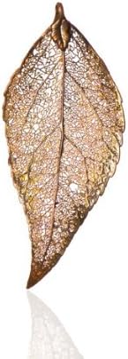 London Manori Real Evergreen Leaf Pendant Dipped in 24 Karat Gold (2 Inch)