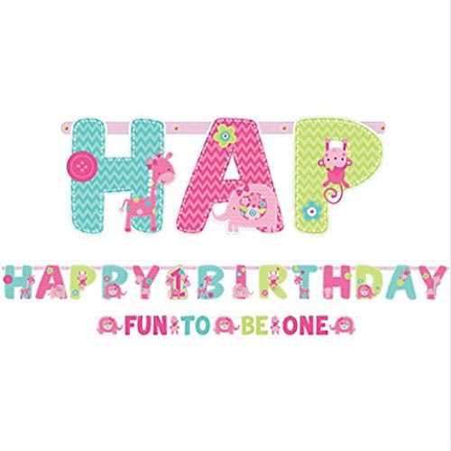 1st Birthday 'One Wild Girl' Jumbo Letter Banner Kit (1ct)
