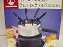 Roshco 11 Piece Brushed Stainless Steel Fondue Set