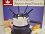 Roshco 11 Piece Brushed Stainless Steel Fondue Set