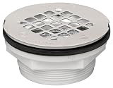 Oatey 42099 101 PNC PVC NO-CALK Shower Drain with Stainless Steel Strainer, 2-Inch