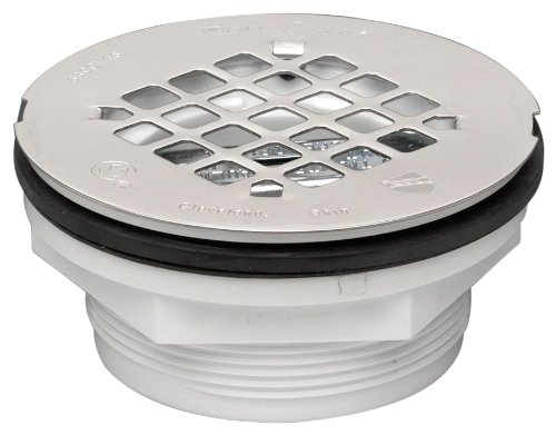Oatey 42099 101 PNC PVC NO-CALK Shower Drain with Stainless Steel Strainer, 2-Inch