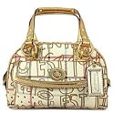 Coach Tattersall Graffiti Domed Satchel Bag Purse 13185 Gold Multi