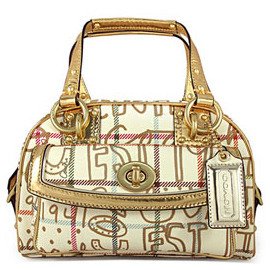 Coach Tattersall Graffiti Domed Satchel Bag Purse
