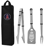 MLB Los Angeles Angels of Anaheim 3-Piece Stainless Steel BBQ Tool Set with Tote