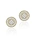18K Gold over Sterling Silver CZ Micro Pave Round title=