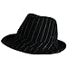 NEW COTTON WOOL FEDORA HAT TRILBY BLACK PINSTRIPE GANGSTER CRUSHABLE M/L NEW COTTON WOOL FEDORA HAT TRILBY BLACK PINSTRIPE GANGSTER CRUSHABLE M/L
