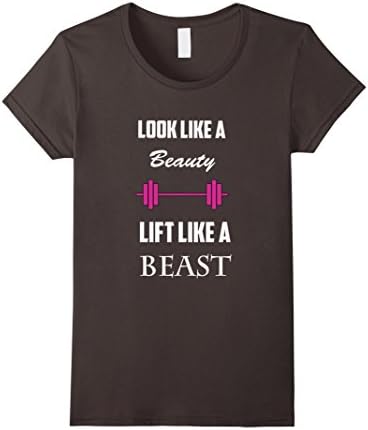 Look Like A Beauty Lift Like A Beast Workout Gym Shirt - Female Medium - Asphalt