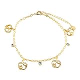 Pugster Golden Apple Ankle Bracelet Anklet Swarovski Crystal Lobster Clasp