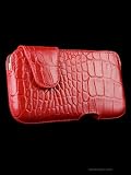 Sena Laterale Leder Hülle iPhone 4 Tasche - Rot Kroko