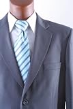 Men's 2 Button Super 150s Extra Fine Gray Dress Suit with Flat Front Pants