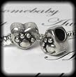 Silver Bead Spacer Charm  Dog Paw on Heart Shaped  Fits Pandora Chamilia Troll Style Bracelet