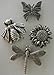 Spring Time Push Pins, Metal Push Pins, 16pc Set, Antique Silver