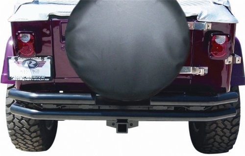 Rampage Products 7648 76-06 Jeep CJ & Wrangler Double Tube Rear Bumper with Receiver, Black On Sale