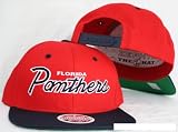Florida Panthers Snapback Script Red / Navy Two Tone Adjustable Plastic Snap Back Hat / Cap