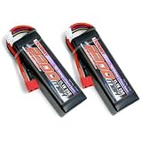 2 Packs 11.1V Tenergy 2200mAh 25C Li-Poly Battery Pack with Deans Connectors for 400 Class RC Helicopters
