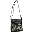Leather Crossbody Bag Medium With Butterfly and Floral Design Choice of Colors