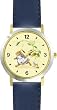 Little Miss Muffet & Spider No.2 - from Mother Goose by Artist: Sylvia Long - WATCHBUDDY&reg; DELUXE TWO-TONE THEME WATCH - Arabic Numbers - Blue Leather Strap-Size-Large ( Men's Size or Jumbo Women's Size )