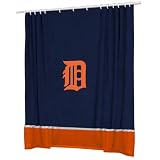 Best Quality Sidelines Shower Curtain - Detroit Tigers MLB /Color Midnight Size 72 X 72