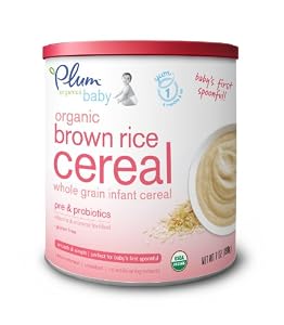 Plum Organics Organic Brown Rice Baby Cereal, 7-Ounce (Pack of 6)