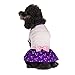 Blueberry Pet Orchid & Grey Bow Cotton Dog Dress, Back Length 16