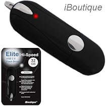 iBoutique® 32GB USB 2.0 Hi-Speed Elite Flash Drive - IB32GUSB2 Retail Pack (32GB, Jet Black)