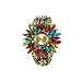 Shihao Gorgeous Flower Women Bracelet Watch in Goldtone Plate Stunning Rainbow Crystal Beads Floral Design I