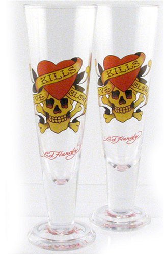 Ed Hardy 10224700 2 Gl&auml;ser Pilsner Set, Love Kills Slowly Preisvergleich