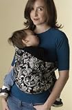 Hotslings Designer Black Ecru Floral Sateen Stretch Baby Sling Child Carrier, Size 1 (P)