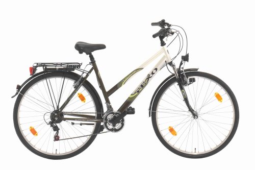 Texo Damen Trekking Fahrrad 71,1 cm (28 Zoll) Damen 21-Gang Shimano Kettenschaltung, gefedert