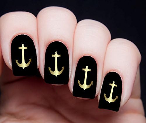 GOLD ANCHORS Nail decals nail Art Water Transfer Decal S14