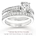 14k White Gold Side Stone 1 1/3Ct Diamond Bridal Set