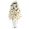 Potted White Rose Faux Floral Arrangement - Large