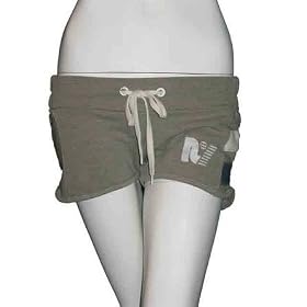 REBEL YELL Retro Striped Gray Booty Shorts