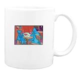 Mug with dinosaur, drinking, tea, prehistoric, animal, table