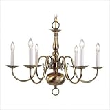 IMAGE OF Livex Lighting 5006-01 Williamsburg 6 Light Antique Brass Chandelier