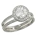 2 Row Pave Set Diamond Engagement Ring.88ct (CZ ctr)