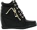 JJF Shoes Peter Kids Fashion Leatherette Lace-up High Top Wedge Sneaker Bootie