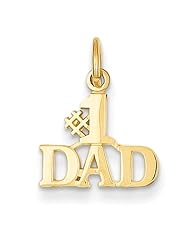 14k Yellow or White Gold #1 Dad Charm