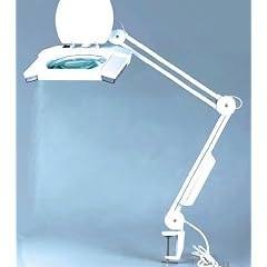 XL Kaltlicht Lupenleuchte 2x9W RT-111 mit 190x157mm Glaslinse 5-Dioptrien wei�